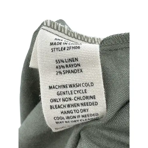 Soft Surroundings  XL Wide Leg Pants 100% Linen Pull On Relaxed Boho Beachy Flowy