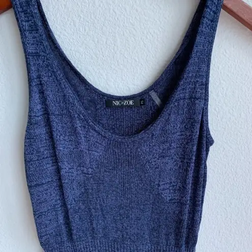 Nic+Zoe Navy Silk Mix Tank SP