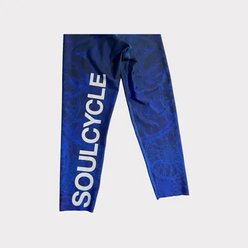 SoulCycle  Cropped Blue Wheels Leggings Size Small