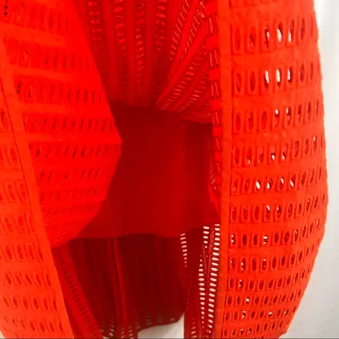 Saylor x Revolve Womens Strapless Midi Dress Sz S Orange Eyelet Party Wedding