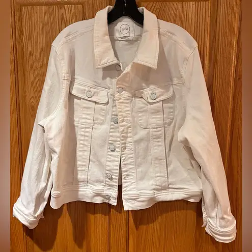 1901 Nordstrom White Soft Denim Jean Button Front Cropped Jacket Size XXL - Image 4