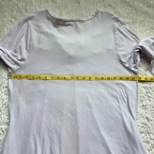 Eileen West Cotton Modal Open Front Robe L Lilac Lace Tradwife Cottage Rustic Purple Size L