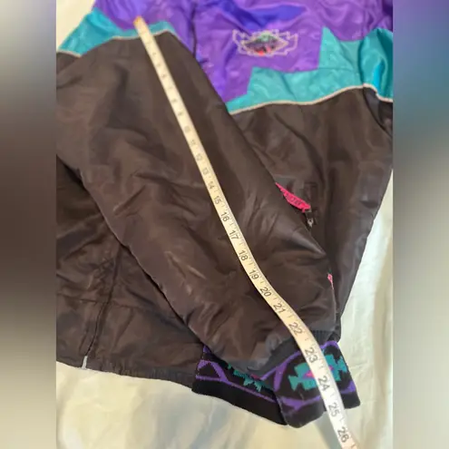 Vintage 80s 90s Arctic Cat Snowmobile Ski Thinsulate Lined Satin Zip Jacket. Purple Size M