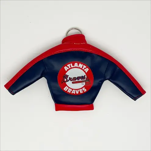 Vintage 90s Atlanta Braves MLB Baseball Jacket Keyring Key Chain Blue Red