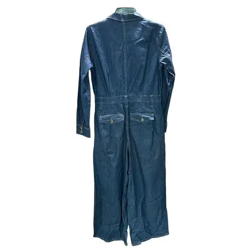 Free People New  Franklin Tailored One Piece Denim Jumpsuit Rinse S