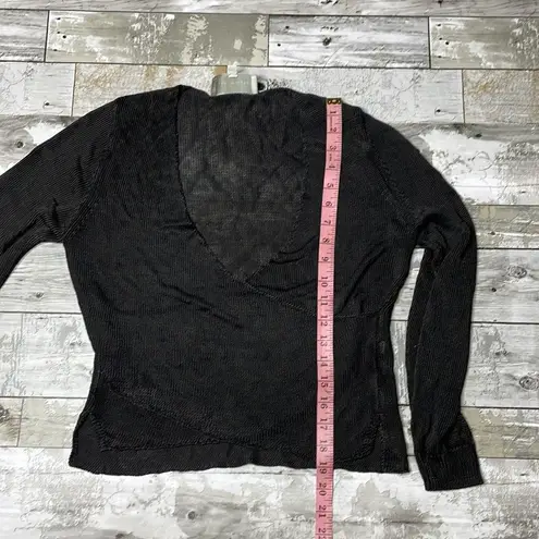 Michelle Mason  sheer knit crossover sweater small