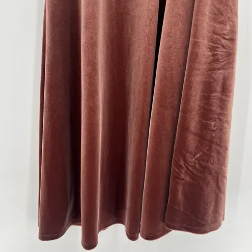 Jenny Yoo Cybill One Shoulder English Rose Rust Velvet Maxi Dress Gown Size 10