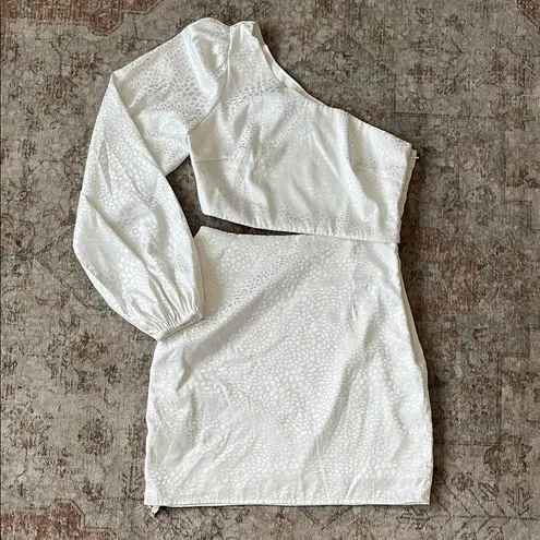 RUNAWAY THE LABEL White One Sleeve Cut Out Dress