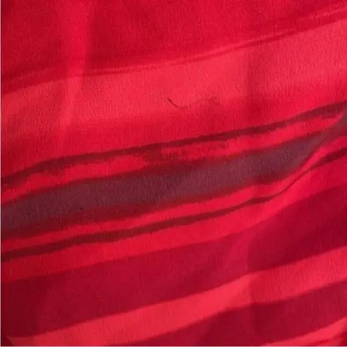 Spencer Jeremy Red Striped 100% Silk Wrap Front Maxi Dress Size 14