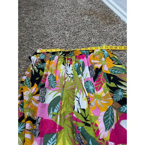 Rachel Roy Ultra Wide Leg Colorful Pants Womens Sz M Boho Beachy Vacation Light Green Size M