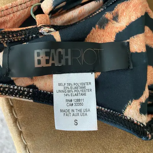 Beach Riot sz S tiger print brown black bralette