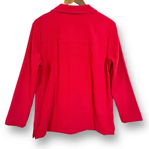 Sag Harbor Faux Suede Jacket | Petite Large | Velour Velvet | Classic Red Size undefined