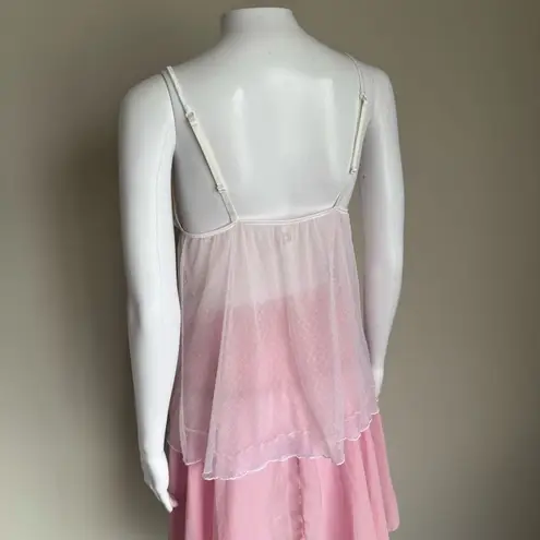 Vintage Lace Slip Top Lingerie With Bow Pink Blush Size L