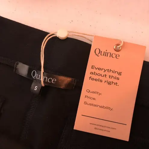 Quince Womens Ultra-Stretch Ponte Straight Leg Pant Black Pull On S Tall