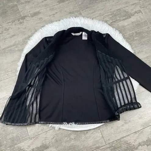 draper's & damon's faux leather sheer front coat, jacket. Size medium