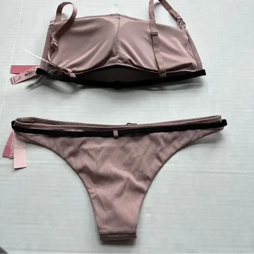 Victoria's Secret NWT Victoria’s Secret ribbed 2 Piece bikini mauve size large top medium bottom