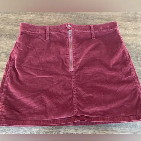 Madewell  Stretch Velveteen Skirt - burgundy - size 31
