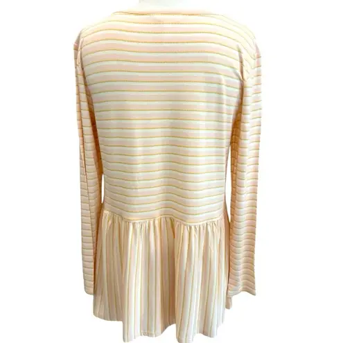 Matilda Jane Womens Sz Medium Peplum Top Dream Chasers True Friend pink/yellow