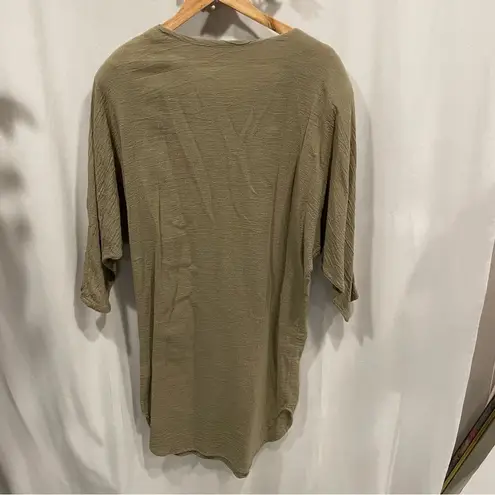 Funky Vintage 80’s oversized luxury boutique linen embellished dress chunky belt Tan Size M