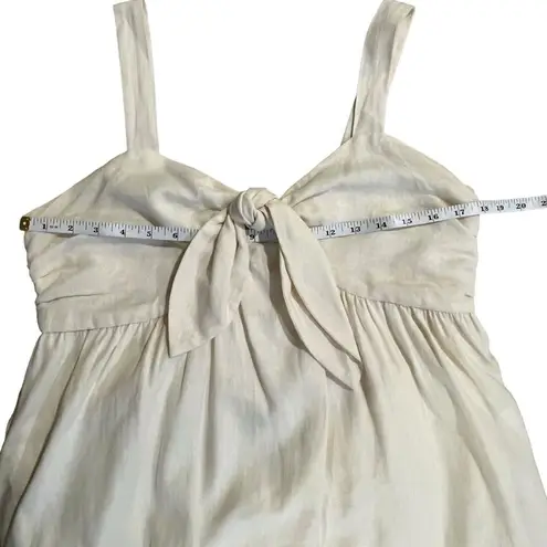 Who What Wear WHO WHAT WHERE Ivory Linen Babydoll Dress Size S Midi Minimalist Lagenlook Beach