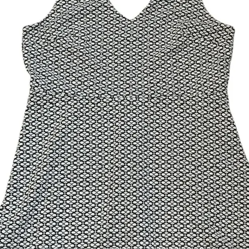 Loft  Fit & Flare Dress Geometric Print‎ Sleeveless V-Neck Career Size 8