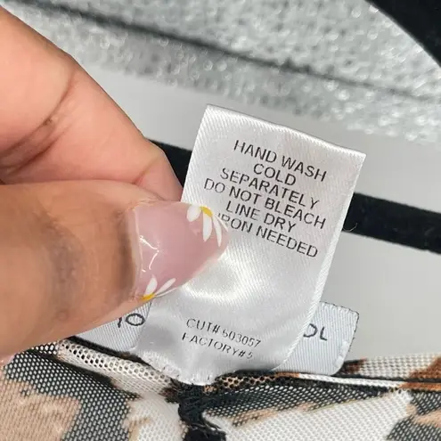 Jordan Taylor Oversized Mesh Leopard Print V-Neck Kaftan Tunic Top Size Medium