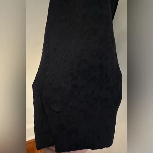 PANTOLIGE Black 2 Fabric Buttons Florals Embroidered Blazer Sz 20W. Fully Lined.