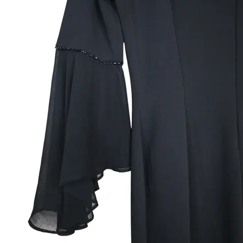 Donna Karan New York Womens 6 Elegant Black Bell Sleeve Sheath Dress