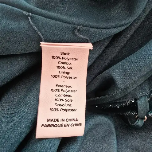 Cinq à Sept CINQ A SEPT Shiny Astrid Dress Teal Topaz Metallic Bodycon Mini Women's Size 0