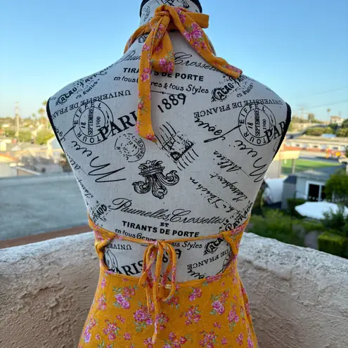 Beach Bunny Saddie bikini cover-up orange floral midi dress size S small NWT