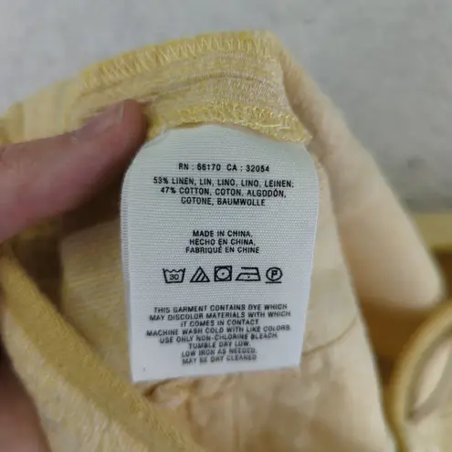 Pilcro and the Letterpress Pilcro Linen Blend Shorts Women's Size 2 Summer Yellow Camp 512695