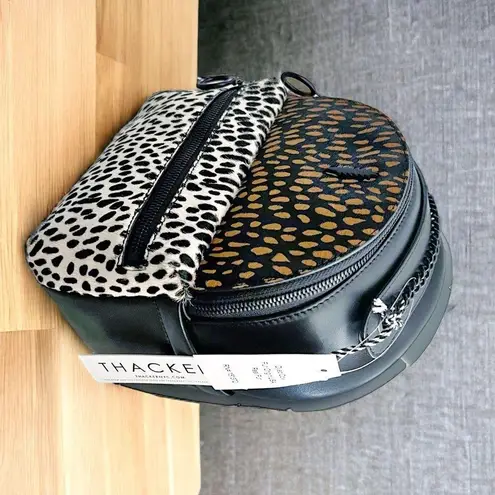 NWT Thacker Marly Animal Print Calf Hair Zippered Backpack Spotted Combo $228