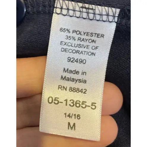 Woman Within Medium 14/16 Maxi Dress Blue Embroidered Floral Boho Cottage Travel