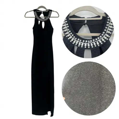 Teeze Me Y2K Whimsigoth Y2K Dress Sz 1 Pearls Collar Cutout Rhinestone Witchy