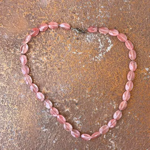 Free People Y2k pink beaded choker necklace