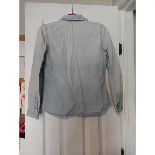 Zara Trafaluc Collection Womens Light Blue Denim Shirt Size M Size M