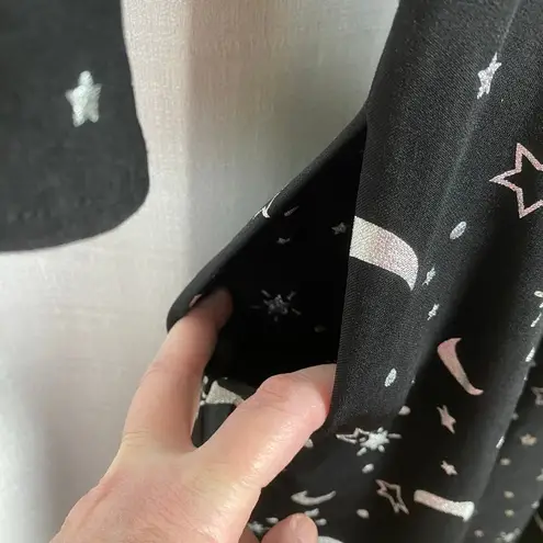 Unique Vintage Black&Silver Delores Galaxy Print 50’s Swing Dress Sz.M/6-8