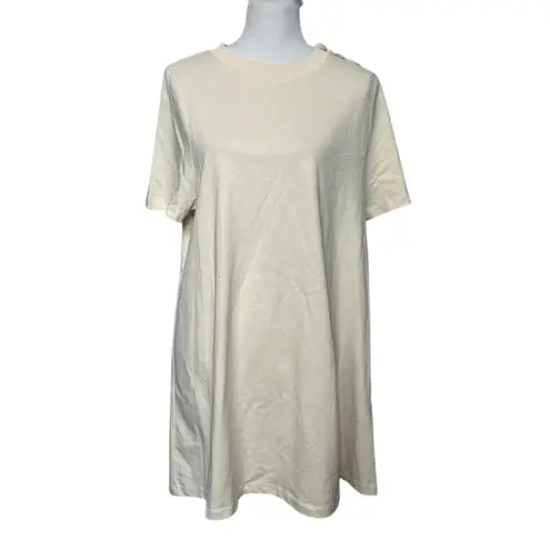 Sézane SEZANE New Robe Selena T-Shirt Dress Women’s Small Cream Organic Cotton Minimal