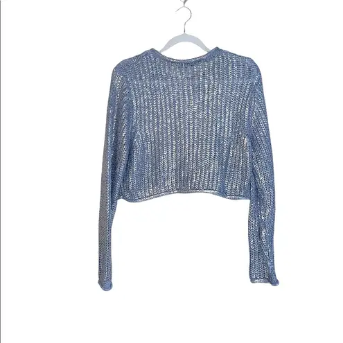 ZARA NWT  Metallic Thread Knit Sweater Crop Top Bloggers Fav Large