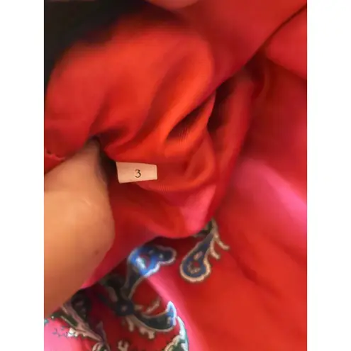 Sandro Paris Black Knit Cardigan Jacket Gold Buttons Paisley Lined Size M/L Size M