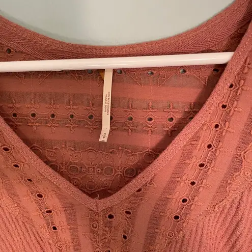 Free People  shirt blush bell sleeve top size small!