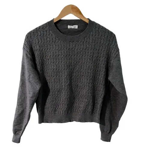 Heartloom Asher Gray Cable Knit Cropped Sweater