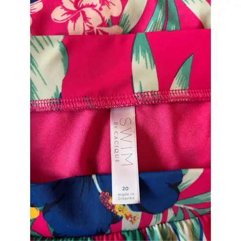 Cacique Swim Women's Hibiscus Tropics Slitted Swimsuit Skirt Size 20
