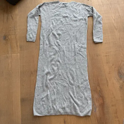 HATCH NWOT Gray Waffle Merino Wool Long Sleeve Dress Size XS