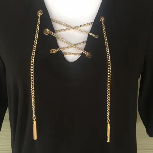 MSK Dress with Gold Tone Accent Chain Black Size M