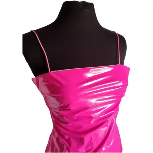 Bubblegum Pink Ruched Bodycon Midi Dress