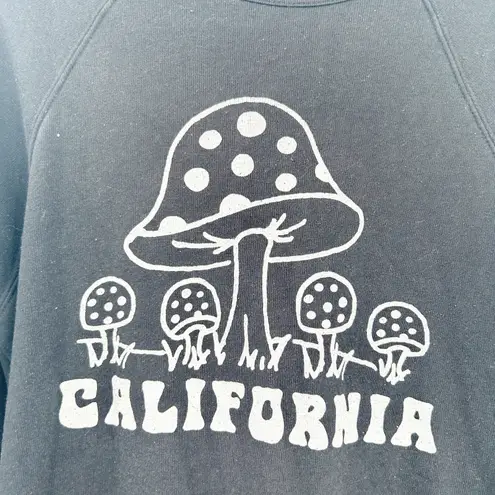Culk Unisex Lounge Streetwear California Mushroom Graphic Sweatshirt Size S Black