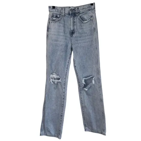 Pistola Cassie Super High Rise Straight Jeans in Moonlight Distressed 25 Womens
