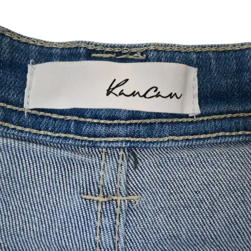 KanCan Women's 11/29 Sian Exposed Button Fly Flare Jean KC7345M Blue