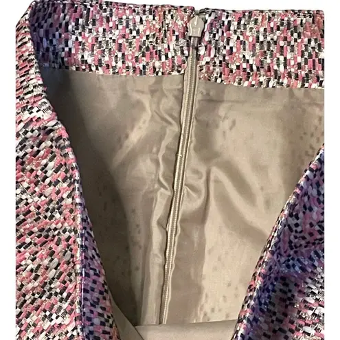 J.Crew Gold Sparkle Pink Tweed Mini Skirt size 6